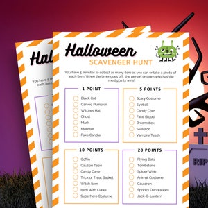Halloween Scavenger Hunt, Halloween Printable Games, Halloween Activity Printable, Fall Printable Games, Halloween Kids Activity