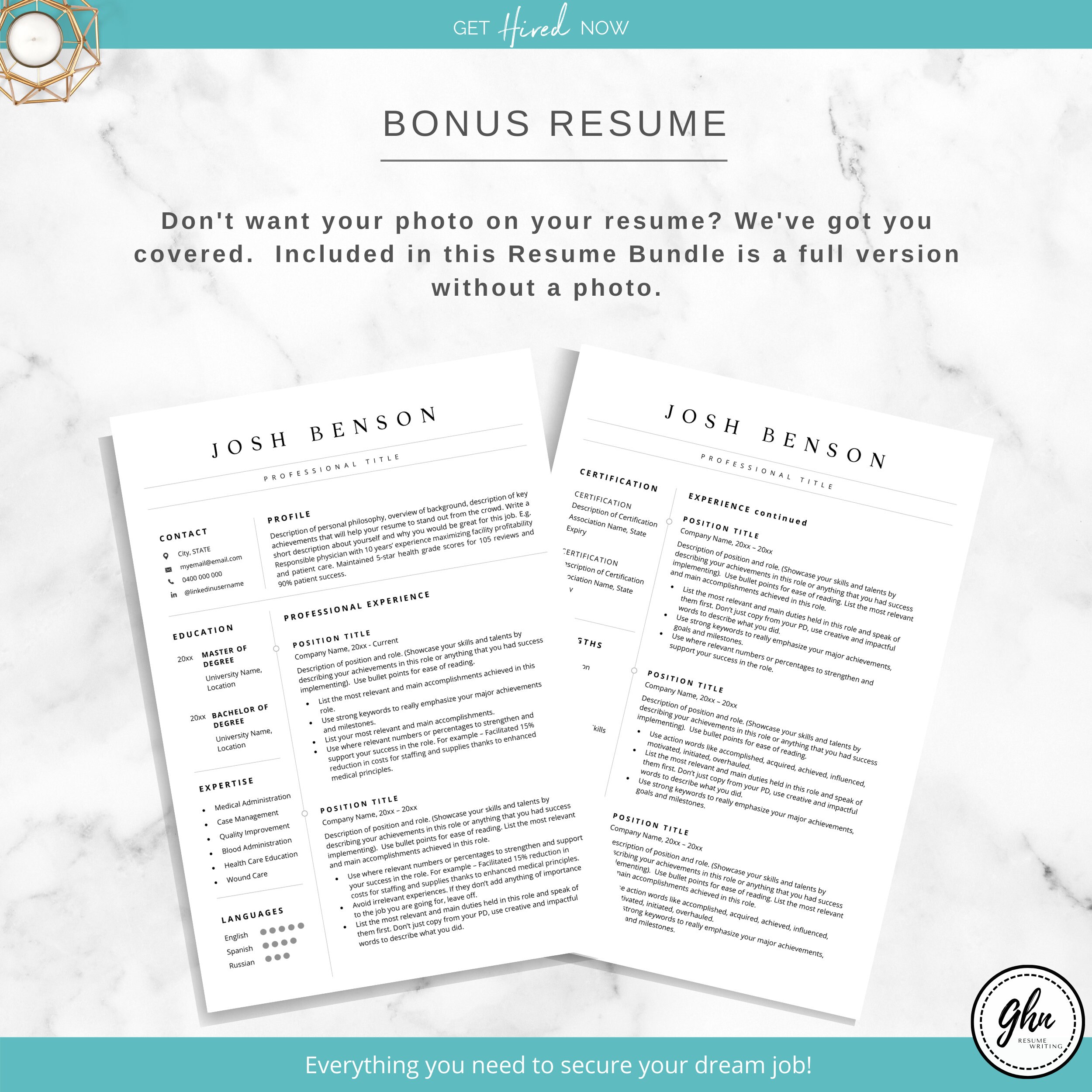 Modern Executive Resume Template, CEO Resume Template for Word, C Level ...