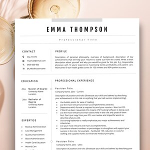 Clean and Modern Resume Template, Minimalist Resume Template for Word, Professional Resume, Basic Resume Template, Corporate Resume