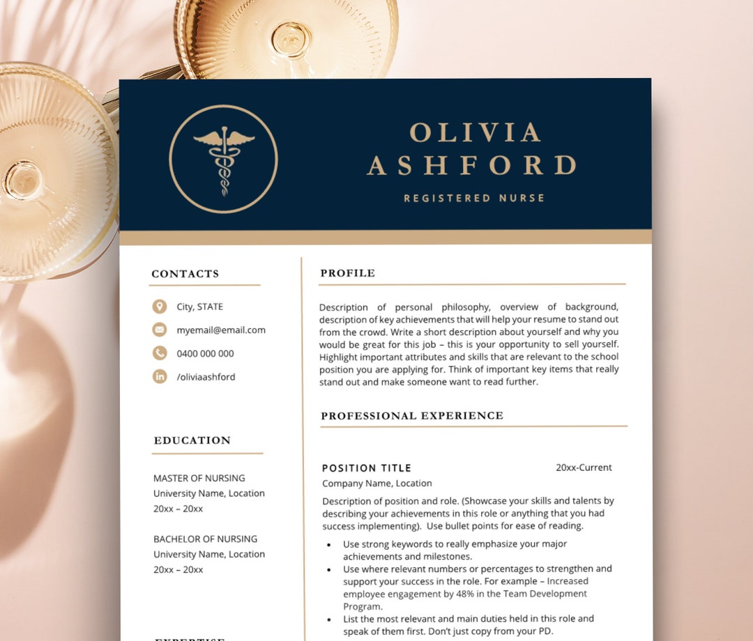 Resume Template Nursing Resume Template for Google Docs New - Etsy