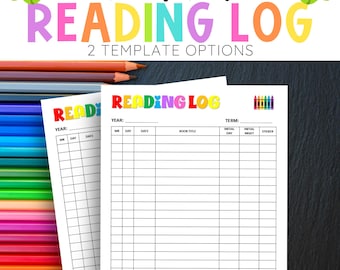 Kids Reading Tracker, Printable Reading Log, Homeschool Reading Log, School Reading Log, Monthly Reading Log, Reading Log for Kids