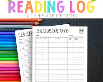 Homeschool Book Log, Printable Reading Log, Kids Reading Tracker, School Reading Log, Monthly Reading Log, Reading Log for Kids
