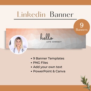LINKEDIN Background Banner for your LinkedIn profile image, LinkedIn Banner Template, Instant Download, Personalized LinkedIn Banner