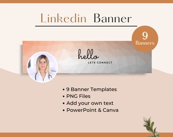 LINKEDIN Background Banner for your LinkedIn profile image, LinkedIn Banner Template, Instant Download, Personalized LinkedIn Banner