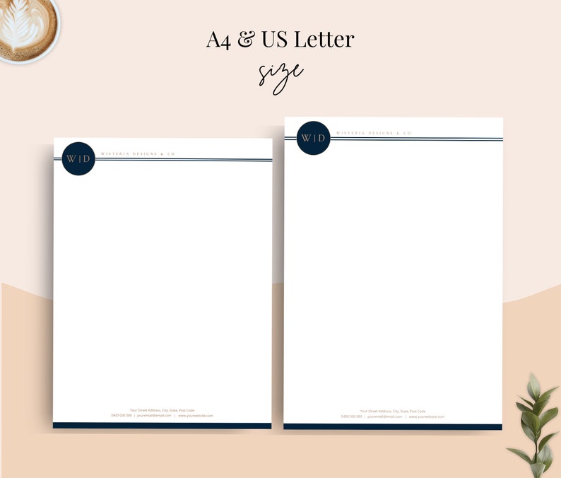 Business Letterhead for MS Word, Letterhead Template Word, Custom Letterhead, Easy Editable Letterhead, Letterhead Design, DIY Stationery image 3