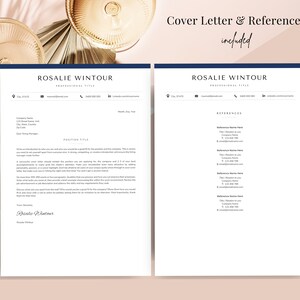 May include: A two-page document with a cover letter and references for Rosalie Wintour. The cover letter is a template with a professional title, contact information, and a sample letter. The references page includes a list of references with their titles, companies, phone numbers, and email addresses.