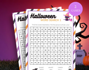 Halloween Word Search Game, Halloween Printable Games Halloween Games for Adults Halloween Party Game, Printable Halloween Game