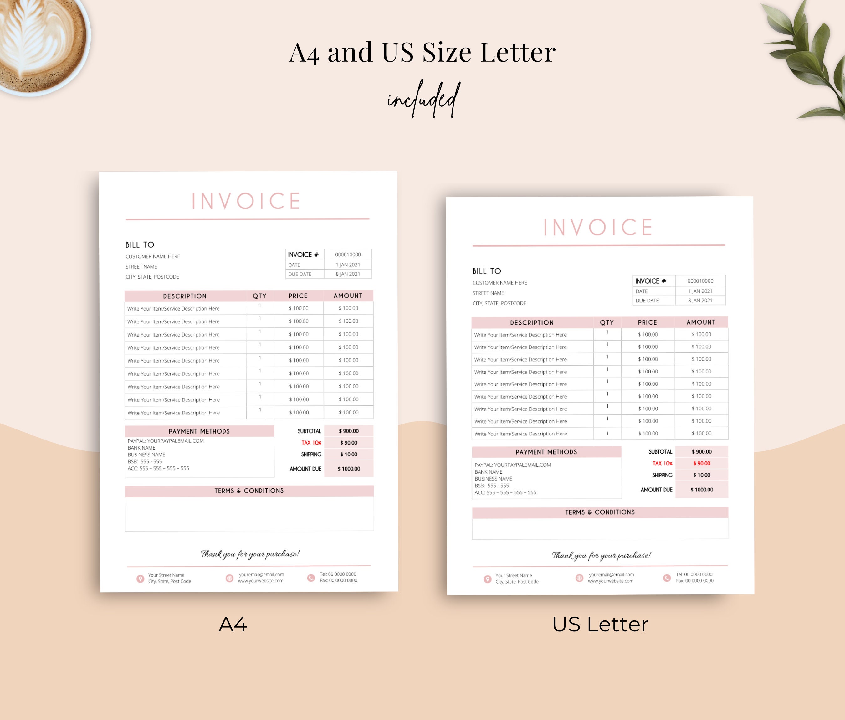 Excel Invoice Template for Small Business, Business Invoice Template ...