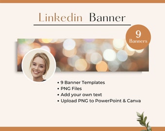 LINKEDIN Banner for your LinkedIn profile image, LinkedIn Banner Template, Instant Download, Personalized LinkedIn Banner