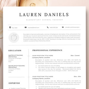 Elementary Teacher Resume, Resume Template Teacher, Educator Resume Template Modern CV Template 2 Pages, Professional Resume Template