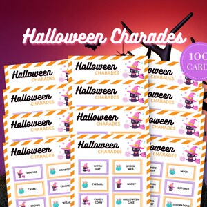 Halloween Charades Printable Halloween Game, Halloween Party Game, Halloween Activity for Kids, Charades for Adults, Halloween Charades Game