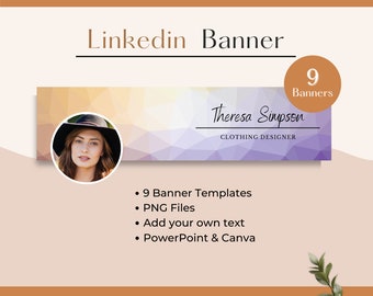 Linkedin Gradient Banner Template, Linked in Profile Banner, Aesthetic Linkedin Banner Template Personal Branding Template