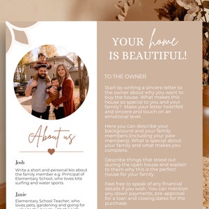 Carta de oferta, Plantilla de carta de compra de vivienda, Carta de oferta de vivienda, Estimado vendedor, Plantilla de carta de comprador de vivienda, Carta de amor del comprador editable en Canva