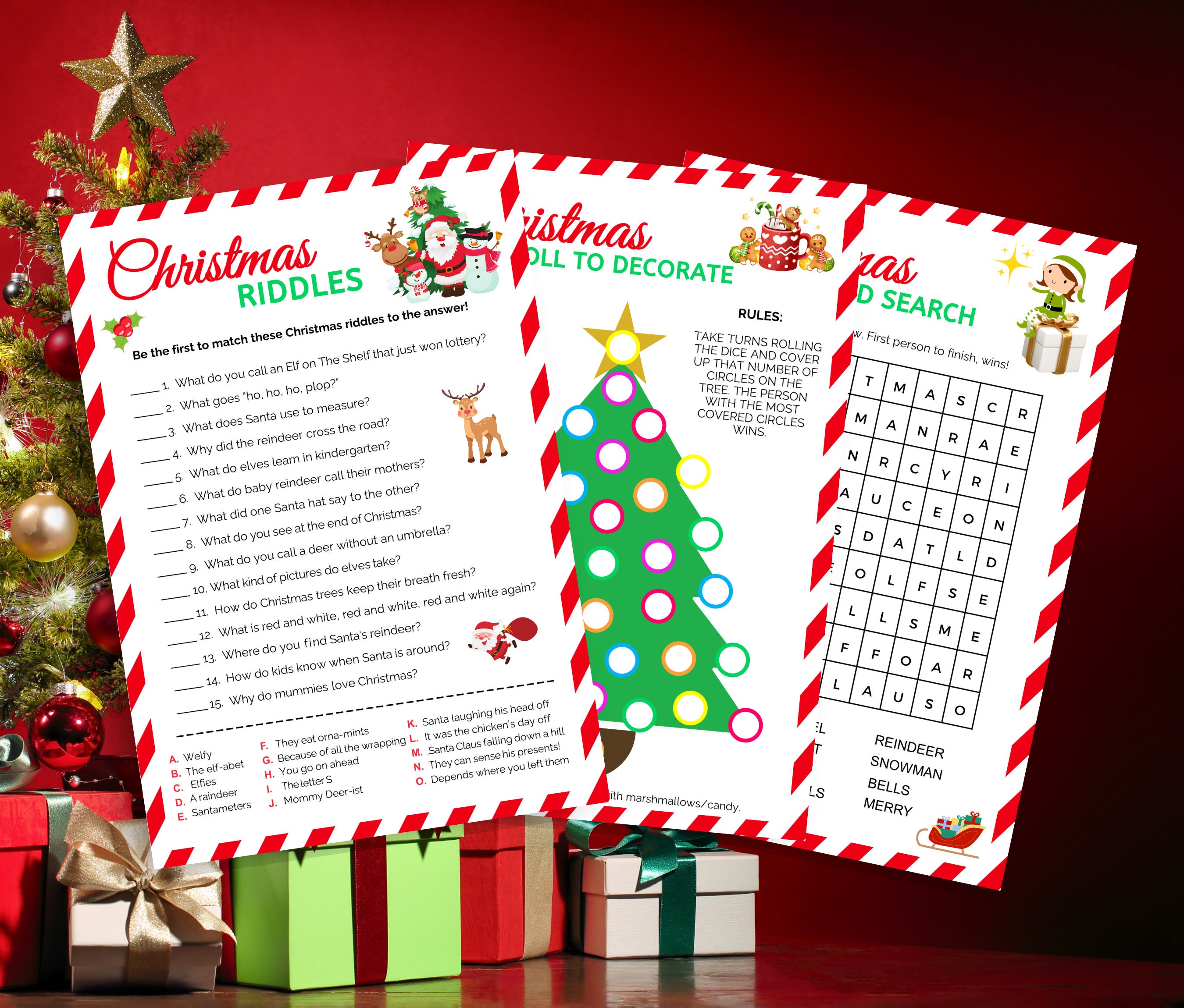 Christmas Game Bundle Christmas Printable Games for Kids - Etsy