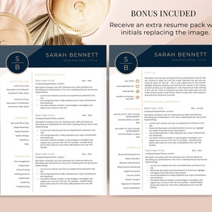 Also included Cover Letter and Reference Letter, laying next to a champagne glass sitting on a nude/beige table.