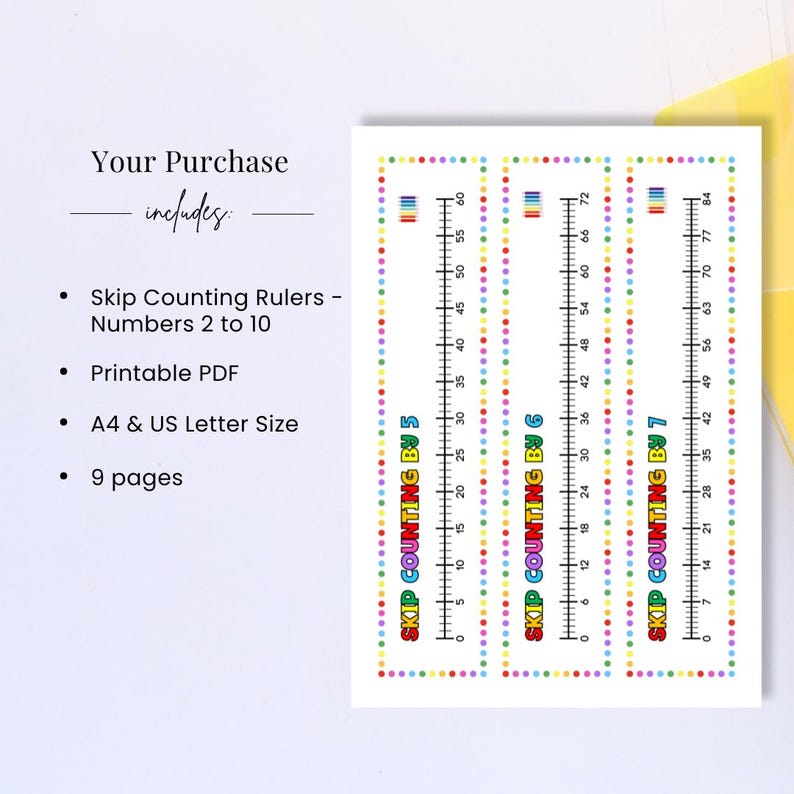 Counting Borders Skip Counting Posters, Printable Bookmarks, Homeschool Math, Counting ...