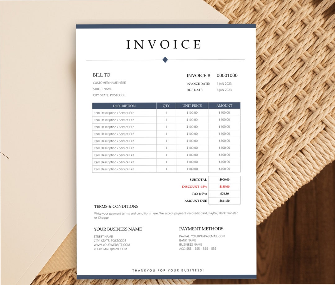 Modèle de facture Word, Modèle de facture d'entreprise, Modèle de ...