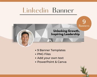 LINKEDIN Banner for your LinkedIn profile image, LinkedIn Banner Template, Instant Download, Personalized LinkedIn Banner
