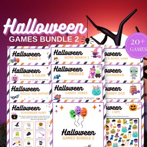 Halloween Games Bundle,  Halloween Games for Teens, Printable Halloween Game, Halloween Party Games for Kids, Halloween Games Printable