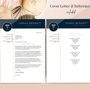 Also included Cover Letter and Reference Letter, laying next to a champagne glass sitting on a nude/beige table.