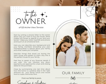 Home Buying Letter, Home Offer Letter Template Editable in Canva, Offer Letter Template, Letter to Seller Template, Home buyer Letter