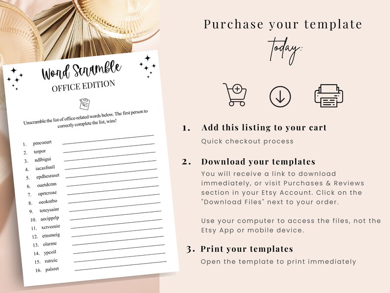 Word Scramble Game Office Party Games Virtual Work Games Etsy