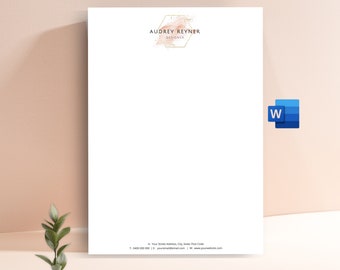 Letterhead Template for Word, Watercolour Letterhead, Custom Letterhead, Personal Letterhead, Business Letterhead, Custom Stationery