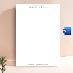 Membrete comercial para MS Word, plantilla de membrete para Word, membrete personalizado, membrete fácil de editar, papelería personalizada digital para hacer uno mismo