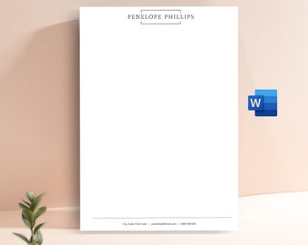 Business Letterhead for MS Word, Letterhead Template Word, Custom Letterhead, Easy Editable Letterhead, Digital DIY Custom Stationary