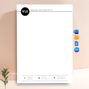 Letterhead Template Word Editable, Clean Letterhead, Business Letterhead, DIY Printable Letterhead Design, Corporate Letterhead Sheets