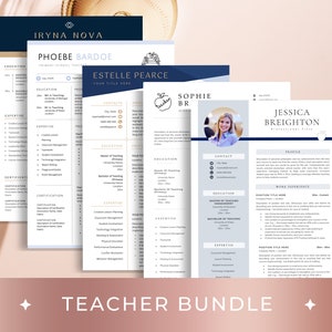 Teacher Resume Template, CV Template Teacher Bundle Resume, Teaching Resume Template + Cover Letter, Educator Resume CV Template Bundle