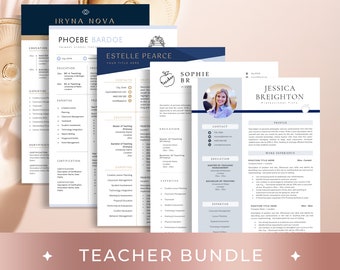 Teacher Resume Template, CV Template Teacher Bundle Resume, Teaching Resume Template + Cover Letter, Educator Resume CV Template Bundle