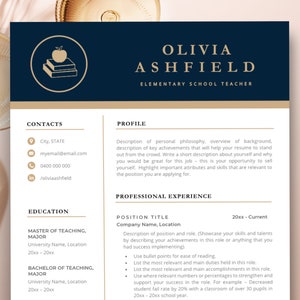 CV Template Teacher, Two Page Resume, Teacher Resume Template Pages & MS Word, Professional Resume Template, Educator Resume Template