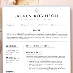 Teacher Resume Template, Teaching Resume for Word & Pages, Resume Template CV Teacher Professional, High School Resume, Education CV