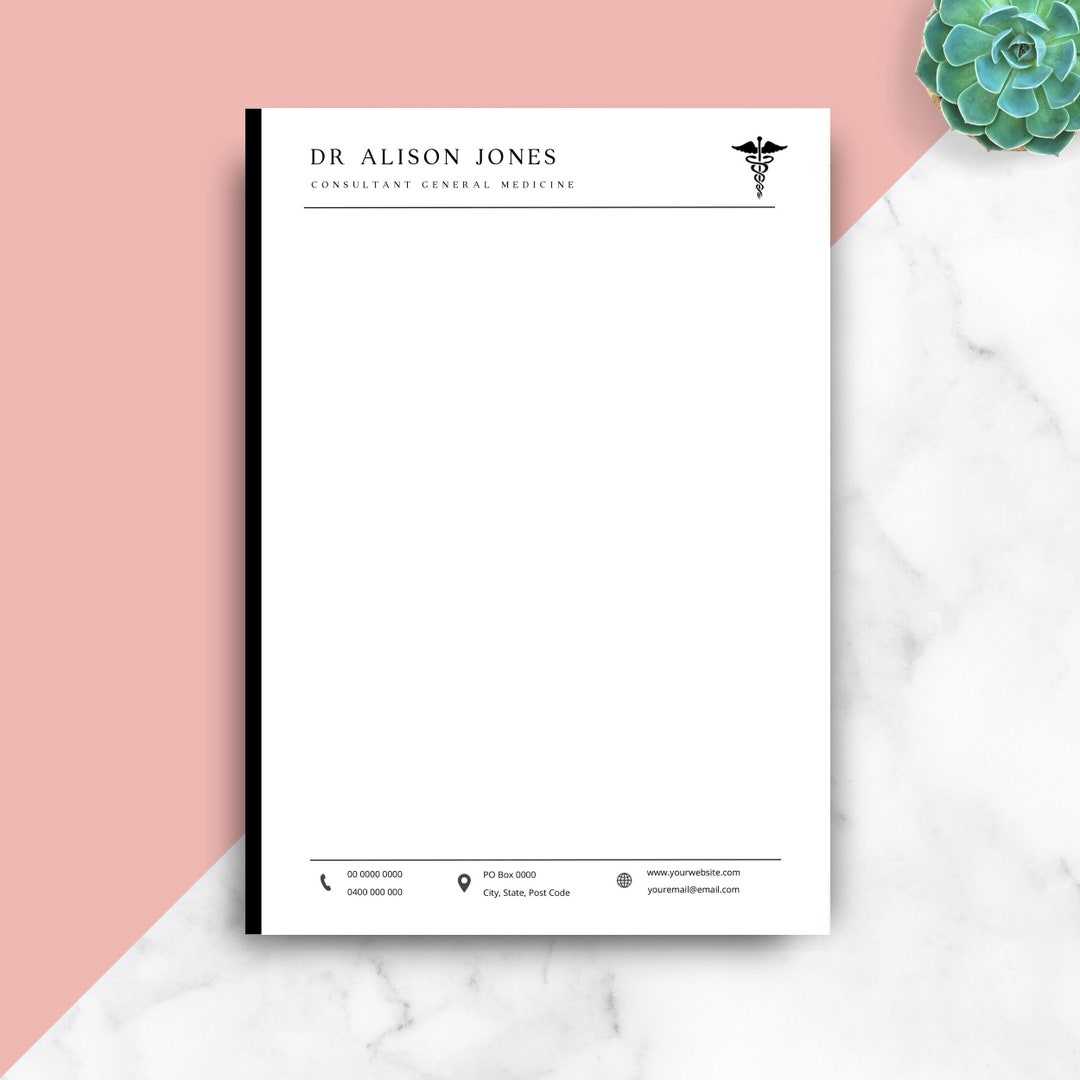 Buy Doctor Letterhead Nurse Stationery Letterhead Template Online in