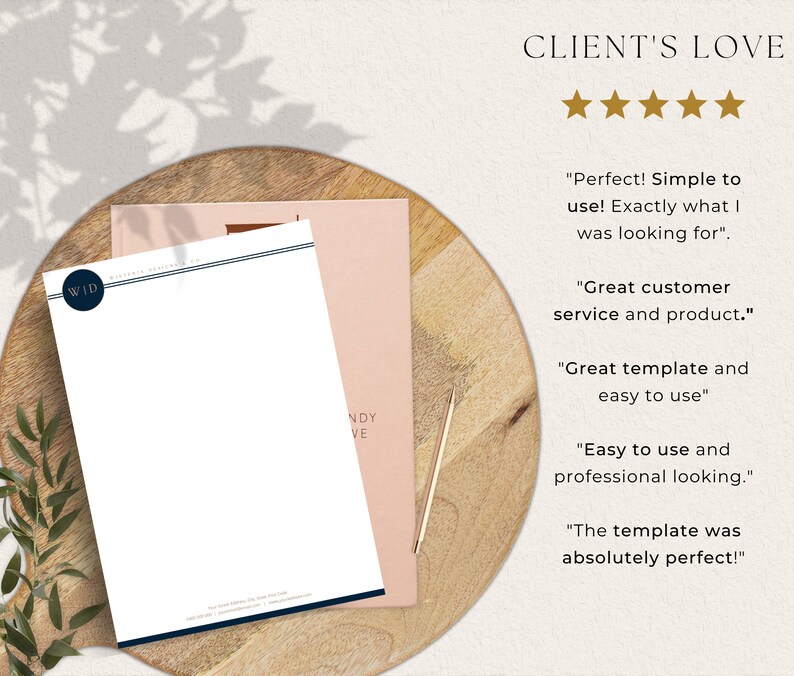 Business Letterhead for MS Word, Letterhead Template Word, Custom Letterhead, Easy Editable Letterhead, Letterhead Design, DIY Stationery image 8
