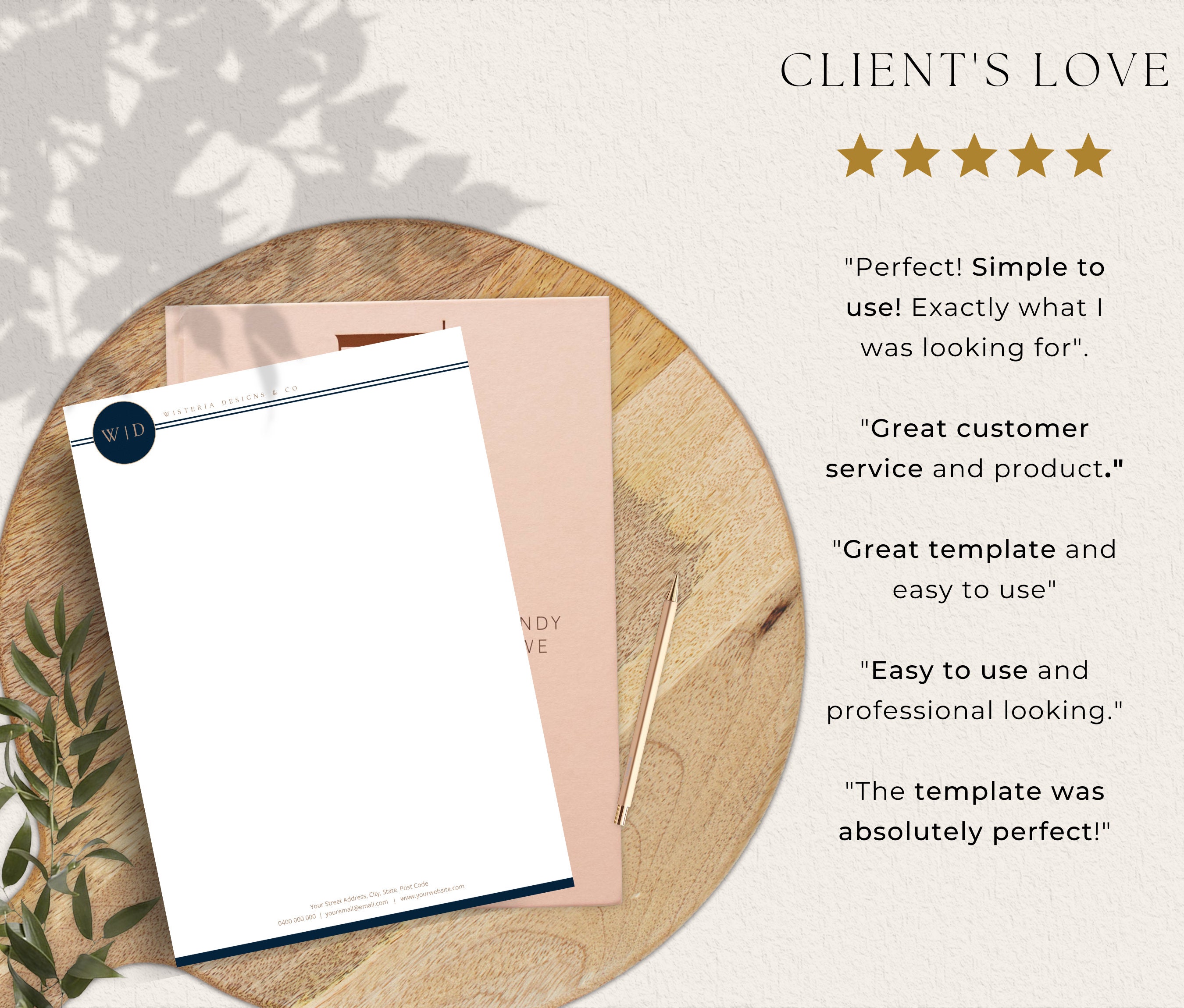 Business Letterhead for MS Word, Letterhead Template Word, Custom