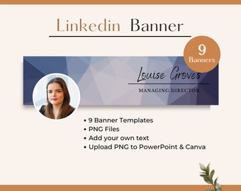 LINKEDIN Banner for your LinkedIn profile image, LinkedIn Banner Template, Instant Download, Personalized LinkedIn Banner