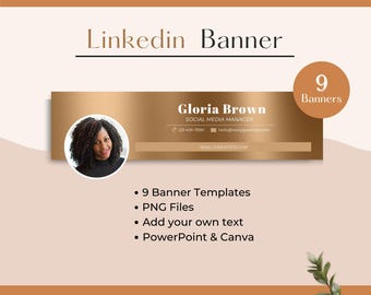LINKEDIN Background Banner for your LinkedIn profile image, LinkedIn Banner Template, Instant Download, Personalized LinkedIn Banner