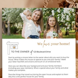 Plantilla de carta de oferta de vivienda, Oferta de vivienda, Estimado vendedor, Carta de amor del comprador de vivienda editable en Canva, Plantilla de carta de comprador de vivienda, Carta de amor del comprador
