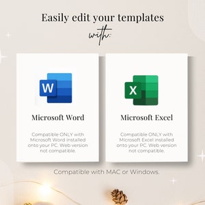 Template options include Microsoft Word and Microsoft Excel.
