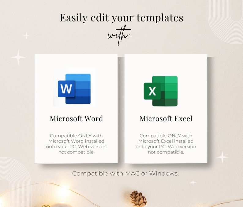 Template options include Microsoft Word and Microsoft Excel.