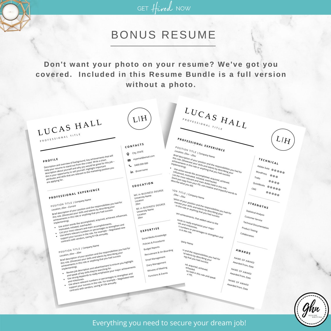 Clean and Modern Resume Template CV Resume With Photo Etsy