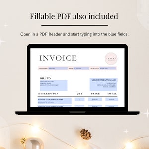 Computer screen with image of Fillable PDF Template option next to sparkling lights.