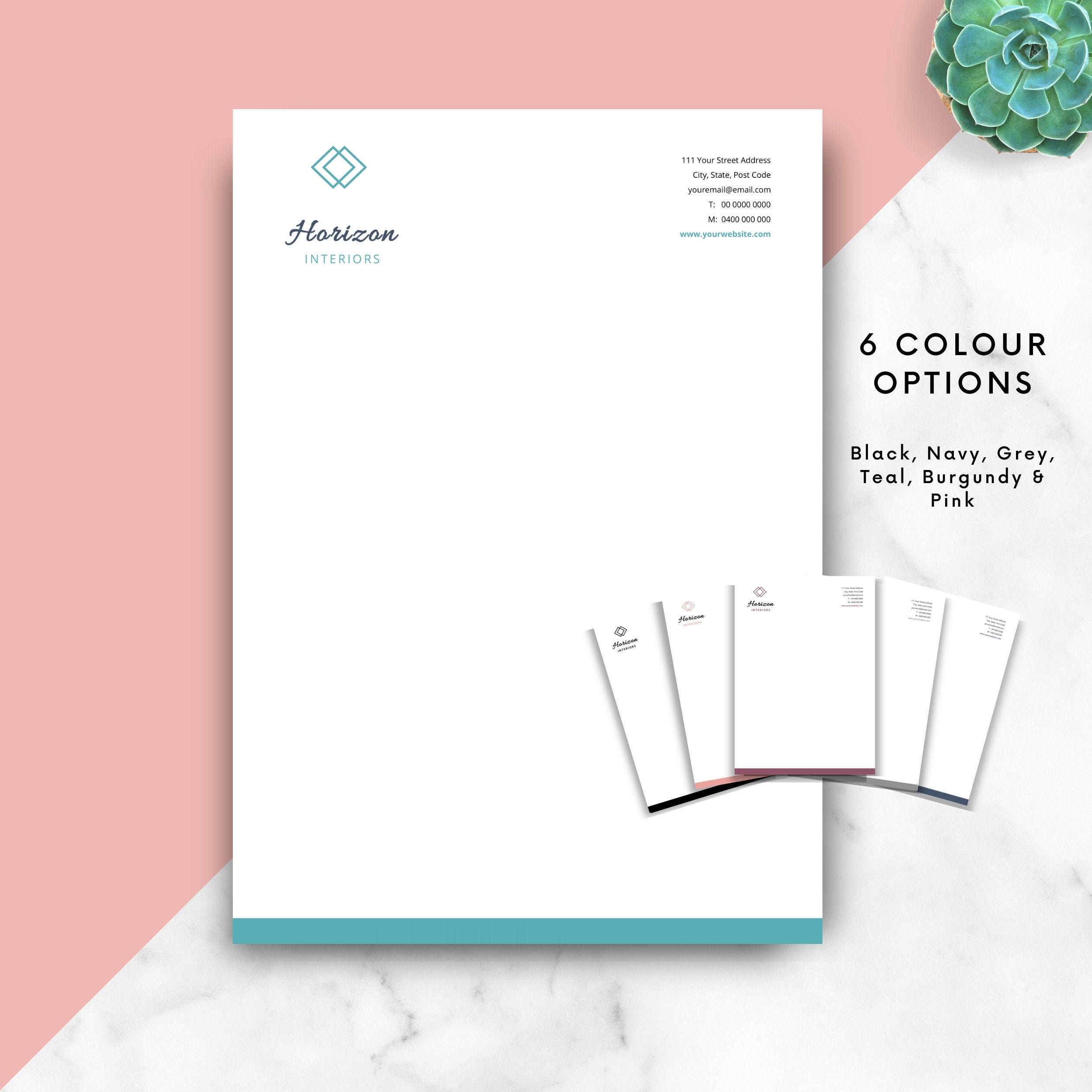 Corporate Letterhead Letterhead Template Word Custom Letterhead Digital DIY Custom Stationary