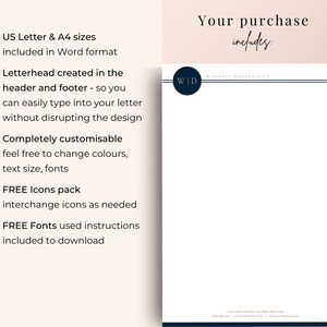 Business Letterhead for MS Word, Letterhead Template Word, Custom Letterhead, Easy Editable Letterhead, Letterhead Design, DIY Stationery image 7