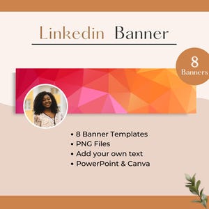Banner LINKEDIN per l'immagine del tuo profilo LinkedIn, modello di banner LinkedIn, download immediato, banner LinkedIn personalizzato