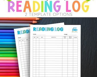 Reading Log for Homeschool, Printable Weekly Reading Log, Reading Log Template, Sight Word Reading log, Reading Tracker, Book Log