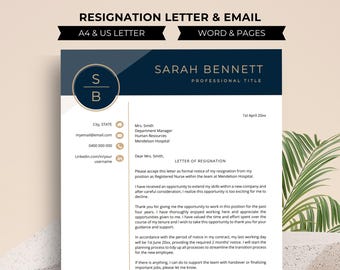 2 Weeks Notice Letter Template, Employment Resignation, Resignation Letter Template, Notice Letter, Resignation Email, Employee Resignation