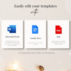 Template options include Microsoft Word, Google Docs and Fillable PDF.